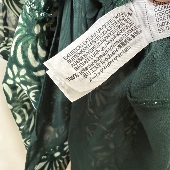 NWT Zara Printed Midi‎ Dress Green Large - Picture 9 of 12